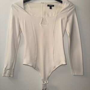 Express Women's Elegant Cream Bodysuit